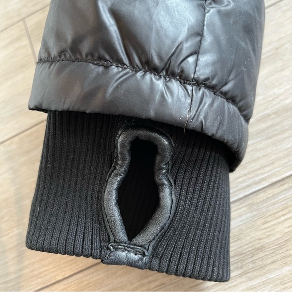 RUDSAK Mid Length Black Puffer Winter Coat Fur Hood Leather Trim - Picture 9 of 14